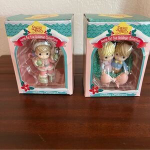 Two Vintage Precious Moments Christmas Ornaments in Original Boxes. Great Cond!!